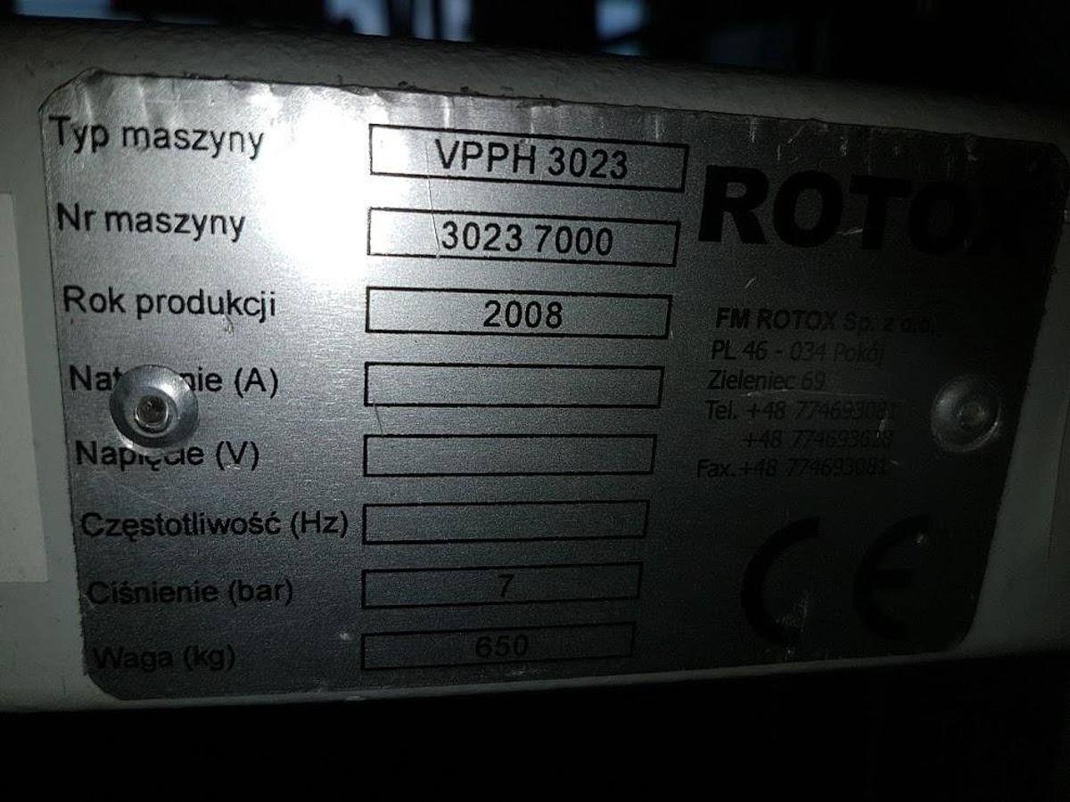 Used INSPECTION AND GLAZING PRESS ROTOX VPPH 3023 YEAR 2008