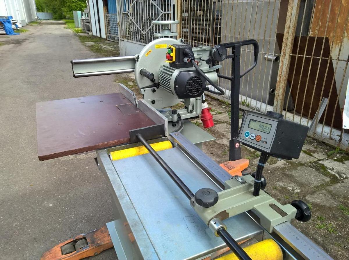 Used SINGLE HEAD GRAULE SAW ZS 85 NS FOR PVC AL AND WOOD + ELECTRONIC GAUGE WITH ELGO ROLLER CONVEYOR YEAR 1996 (TABLE YEAR 2006)