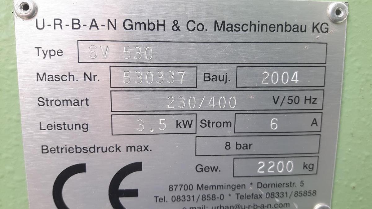 Used CNC BLAST MACHINE URBAN SV 530 YEAR 2004