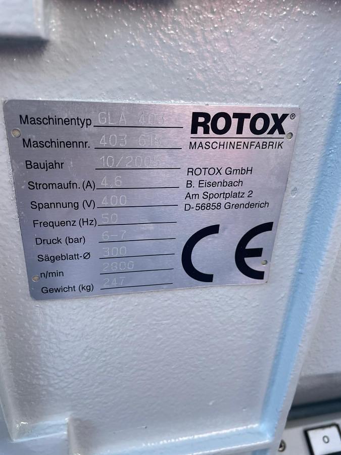 Used GLAZING BAR SAW ROTOX GLA 403 YEAR 2005