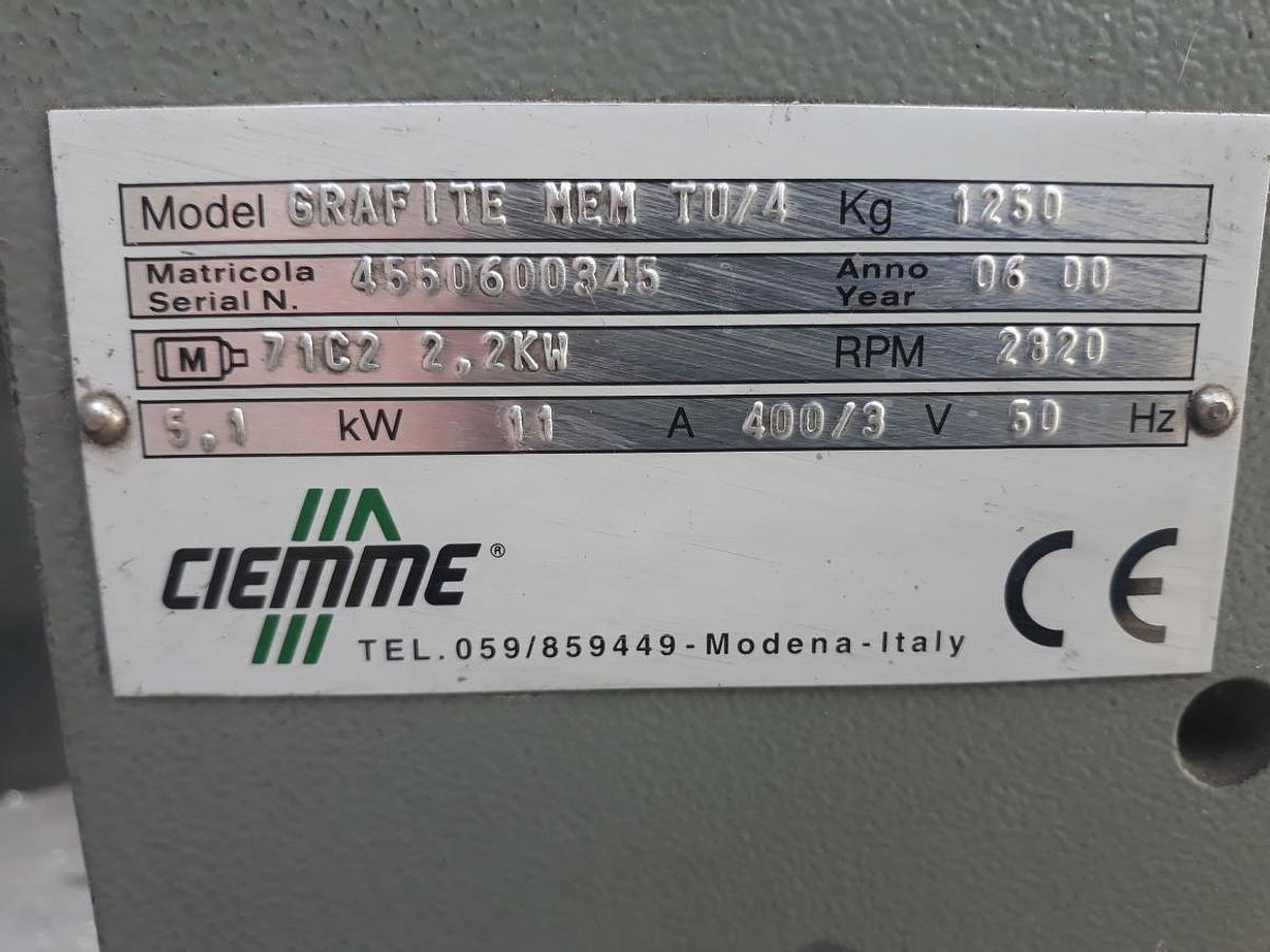 Used AUTOMATIC DOUBLE-HEAD CUTTING-OFF MACHINE CIEMME GRAFITE MEM TU/4 YEAR 2000