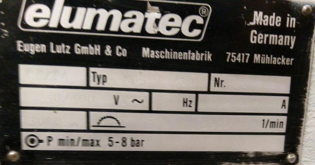 Used ELUMATEC SINGLE HEAD SAW MGS 72/30
