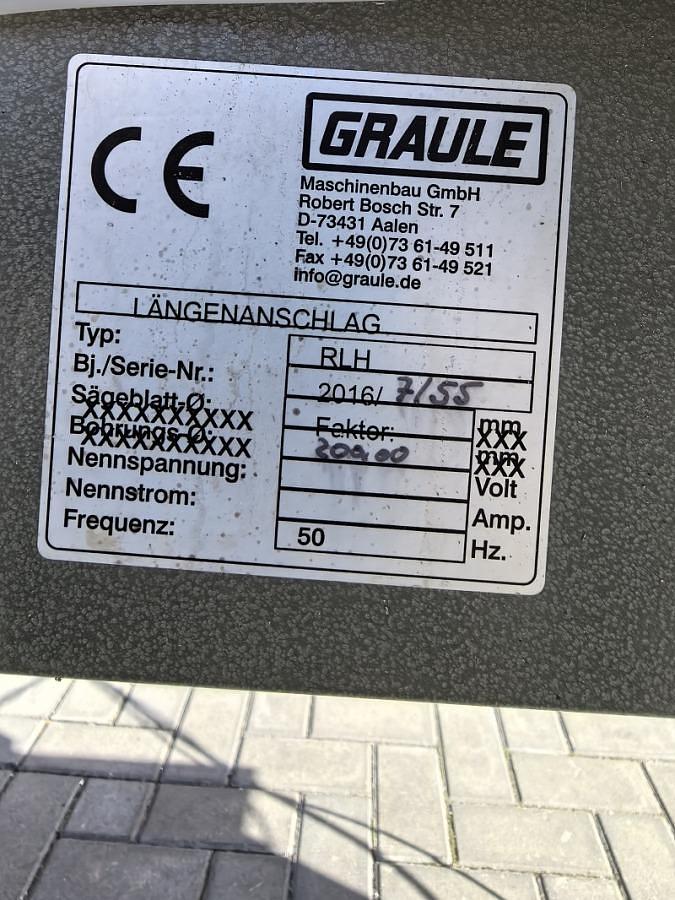 Used SINGLE HEAD GRAULE SAW ZS 170 YEAR 2016