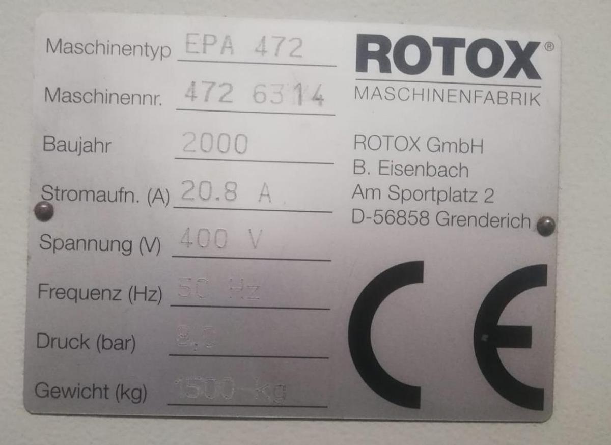 Używane OCZYSZCZARKA CNC DO NAROŻY ROTOX EPA 472 ROK 2000