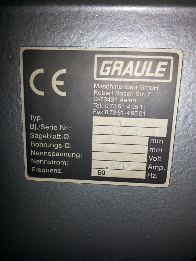 Używane PIŁA JEDNOGŁOWICOWA GRAULE ZS 170 N ROK 2004