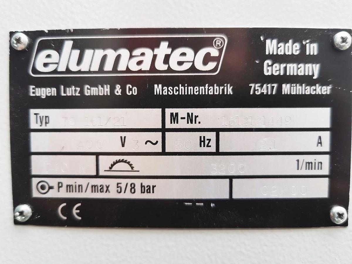 Used ELUMATEC SINGLE HEAD SAW TS 161/21 YEAR 2000Elumatec TS 161/21 SINGLE HANDLING Saw Year 2000