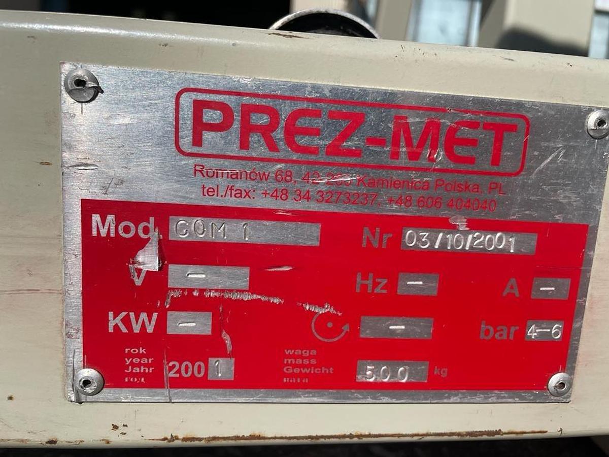 Używane PRASA DO KONTROLI I SZKLENIA PREZ-MET COM1 ROK 2001
