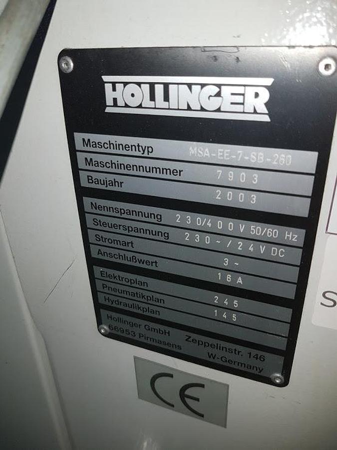 Used DOUBLE HEAD WELDING MACHINE HOLLINGER MSA - EE- 7 -SB -260 YEAR 2003