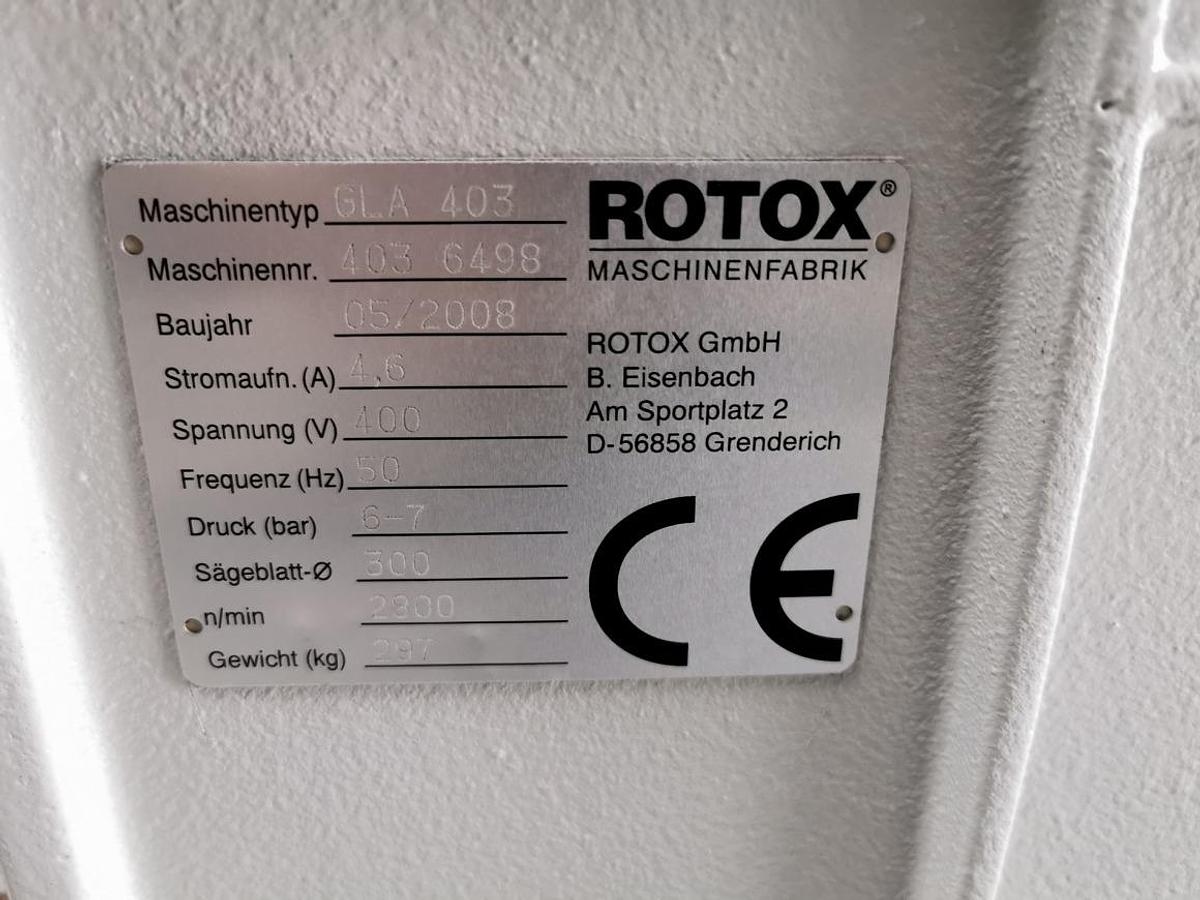 Used GLAZING BAR SAW ROTOX GLA 403 YEAR 2008