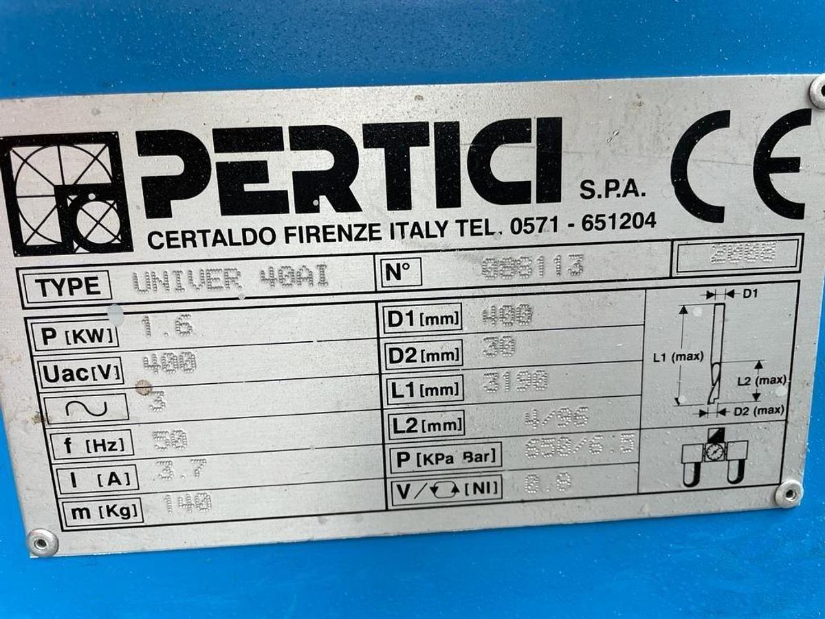 Used SINGLE HEAD SAW PERTICI UNIVER 40 AI YEAR 2008