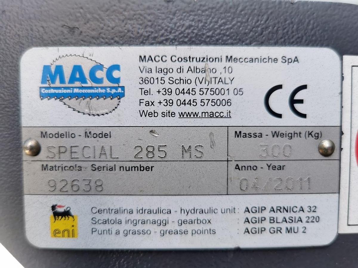 Used BELT SAW FOR STEEL MACC SPECIAL 285 MS YEAR 2011