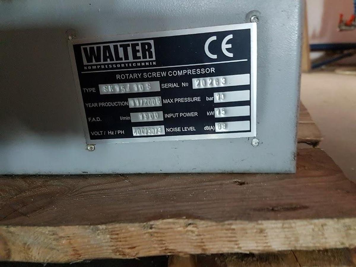 Used SCREW COMPRESSOR WALTER SK 15/10S YEAR 2006