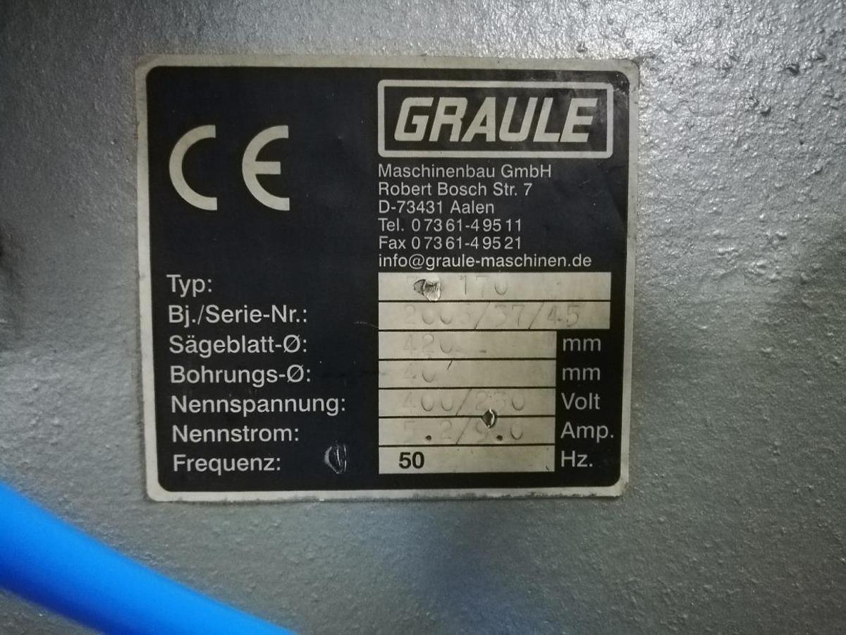 Używane PIŁA JEDNOGŁOWICOWA GRAULE ZS 170 N