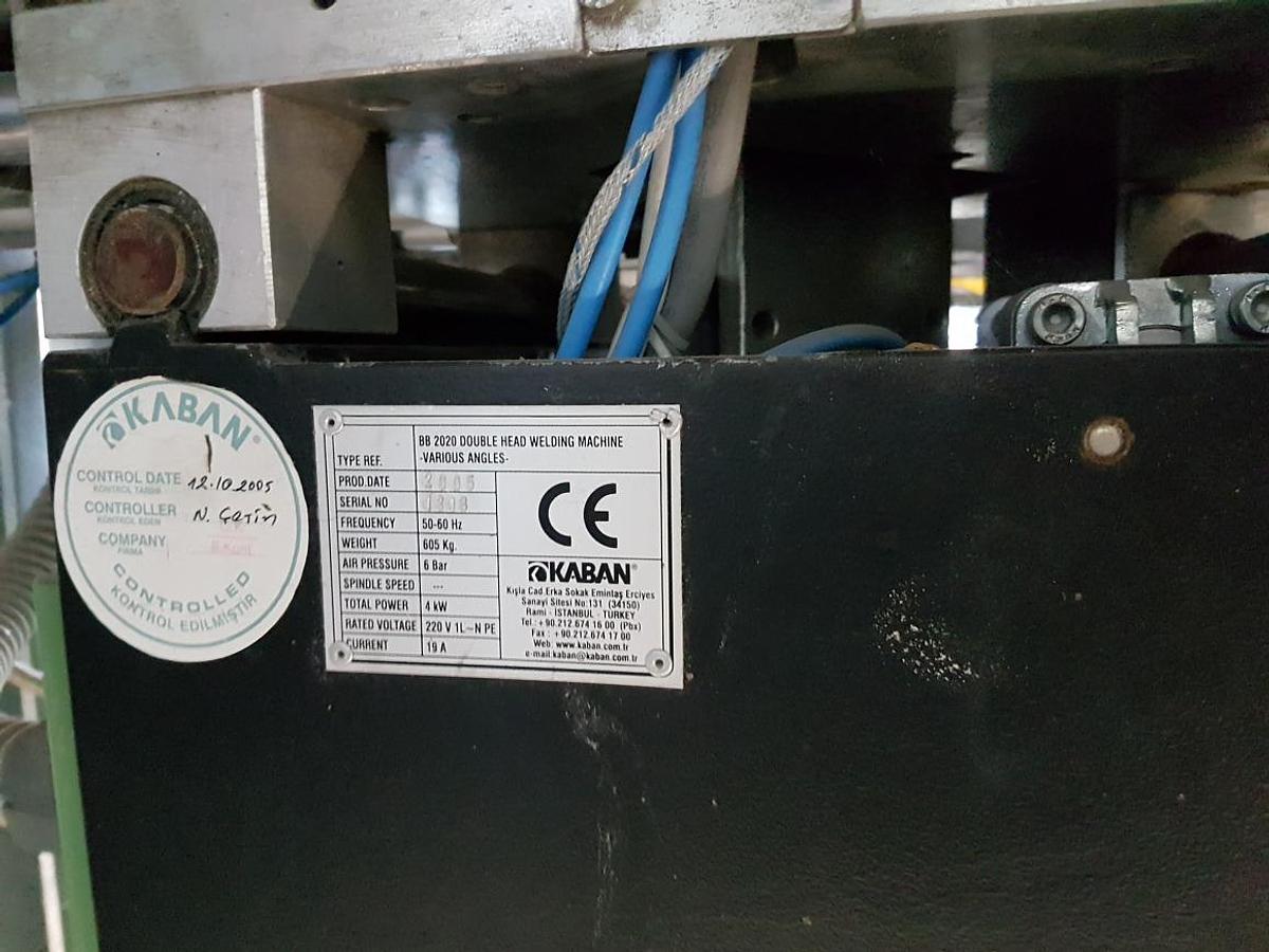 Used DOUBLE HEAD WELDING MACHINE KABAN BB 2020 YEAR 2005