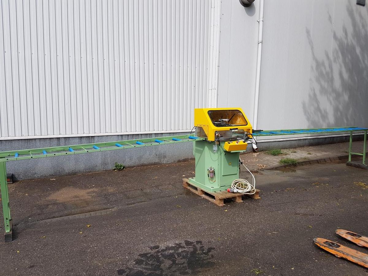 Used RAPID SGS 430 SINGLE HEAD AUTOMATIC SAW YEAR 2000 WITH FEEDER AND RECEIVER