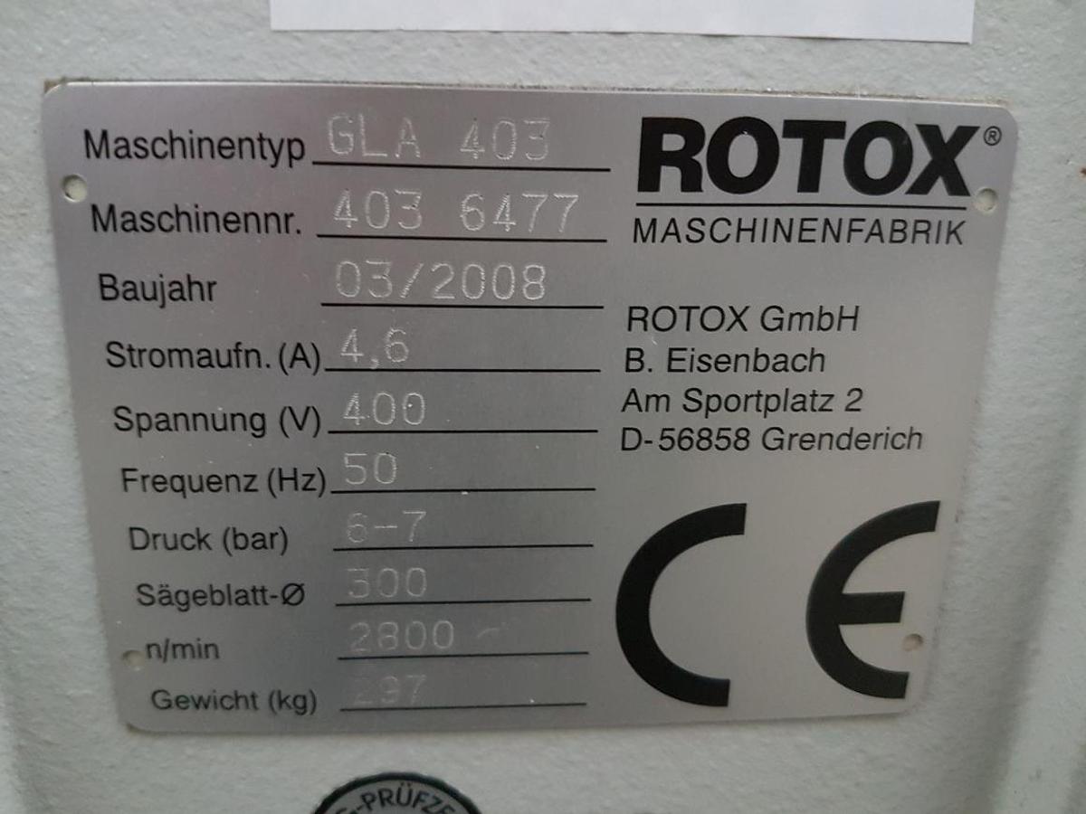 Used GLAZING BAR SAW ROTOX GLA 403 YEAR 2008