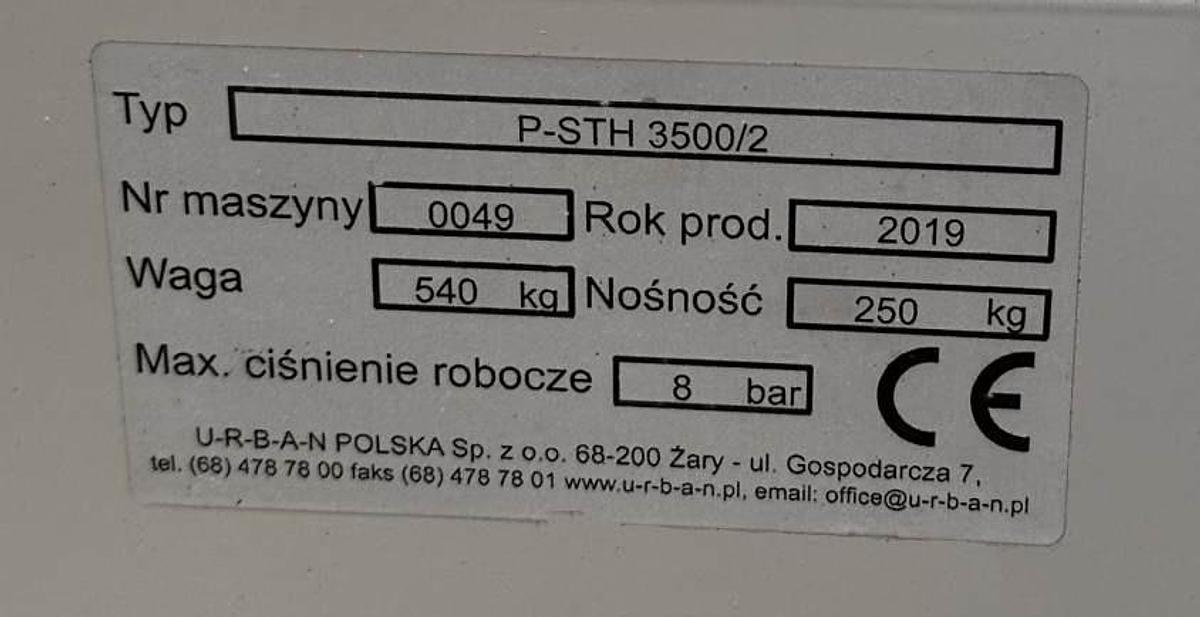 Używane URBAN P-STH 3500-POZIOMO PIONOWY PODAJNIK ROLKOWY ROK 2019