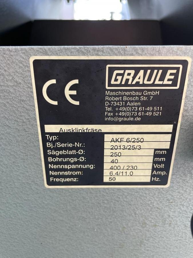 Used POLE MILLING MACHINE GRAULE AKF 6/250 YEAR 2013