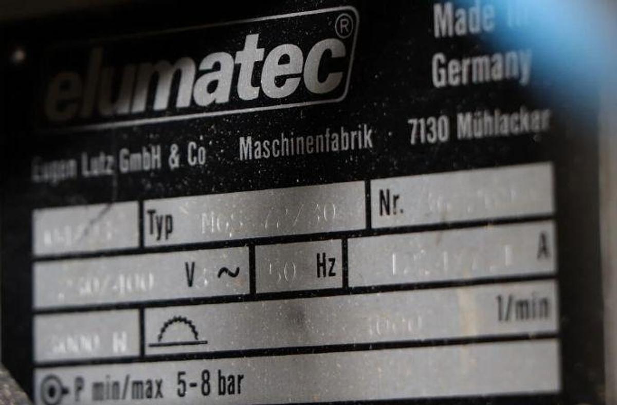 Used ELUMATEC SINGLE HEAD SAW MGS 72/30 WITH TABLE