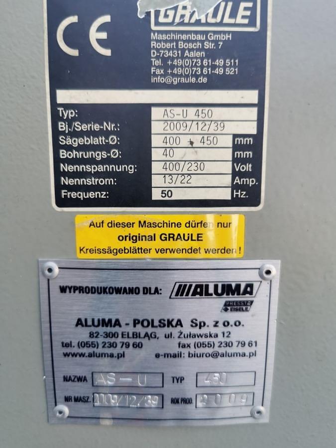 Used FACADE SAW GRAULE AS-U 450 YEAR 2009