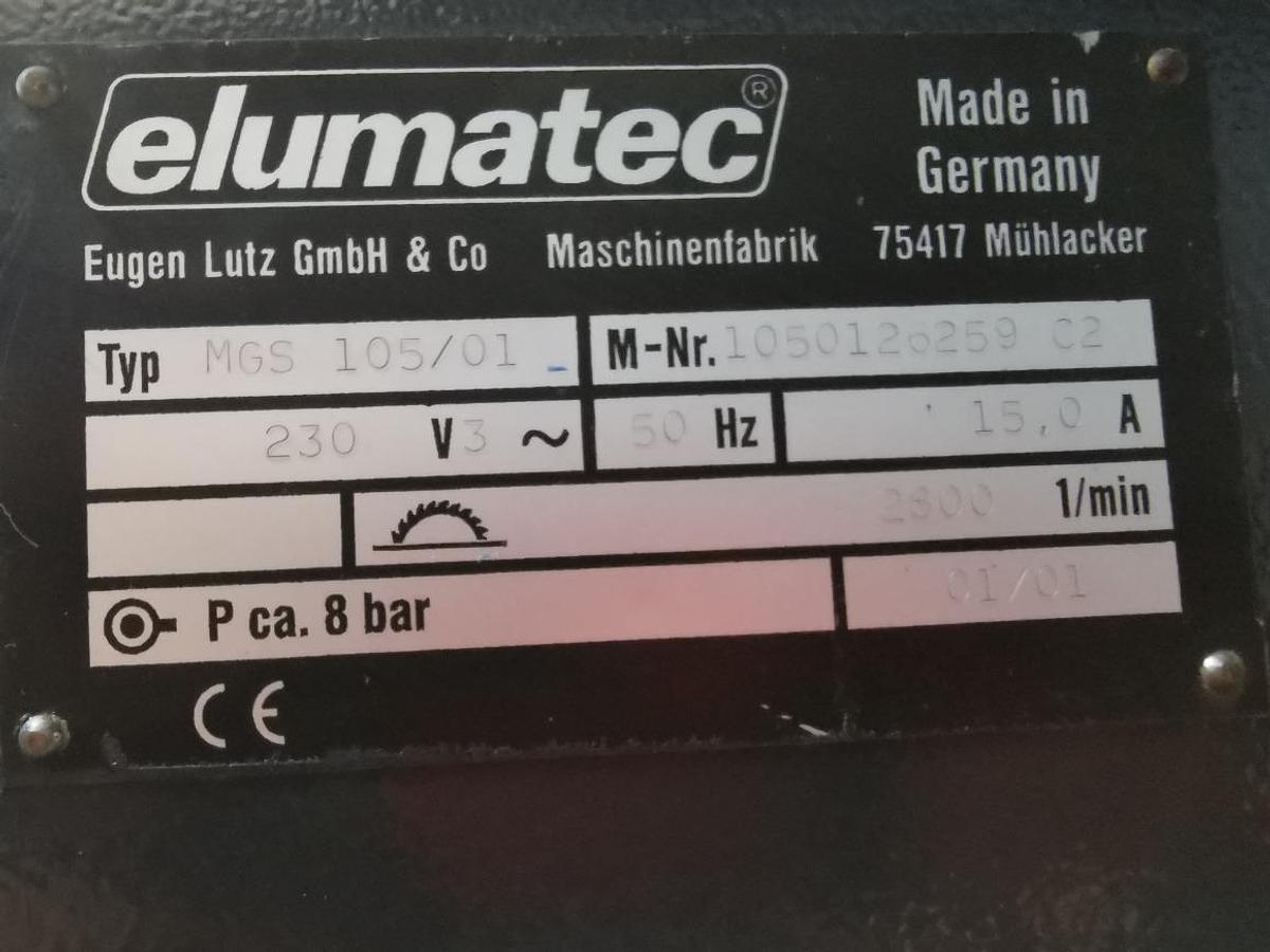 Używane PIŁA JEDNOGŁOWICOWA ELUMATEC MGS 105 ROK 2001