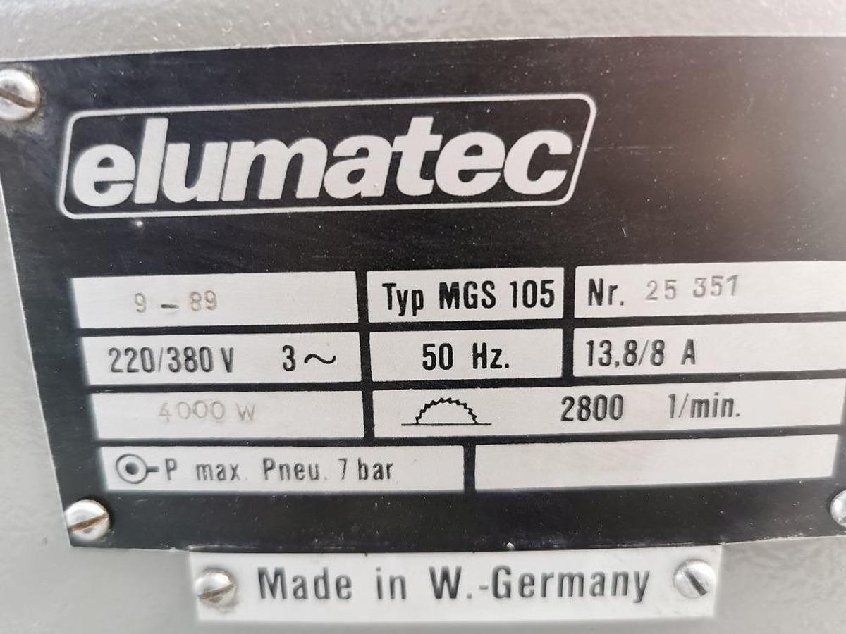 Used ELUMATEC SINGLE HEAD SAW MGS 105 WITH TABLES