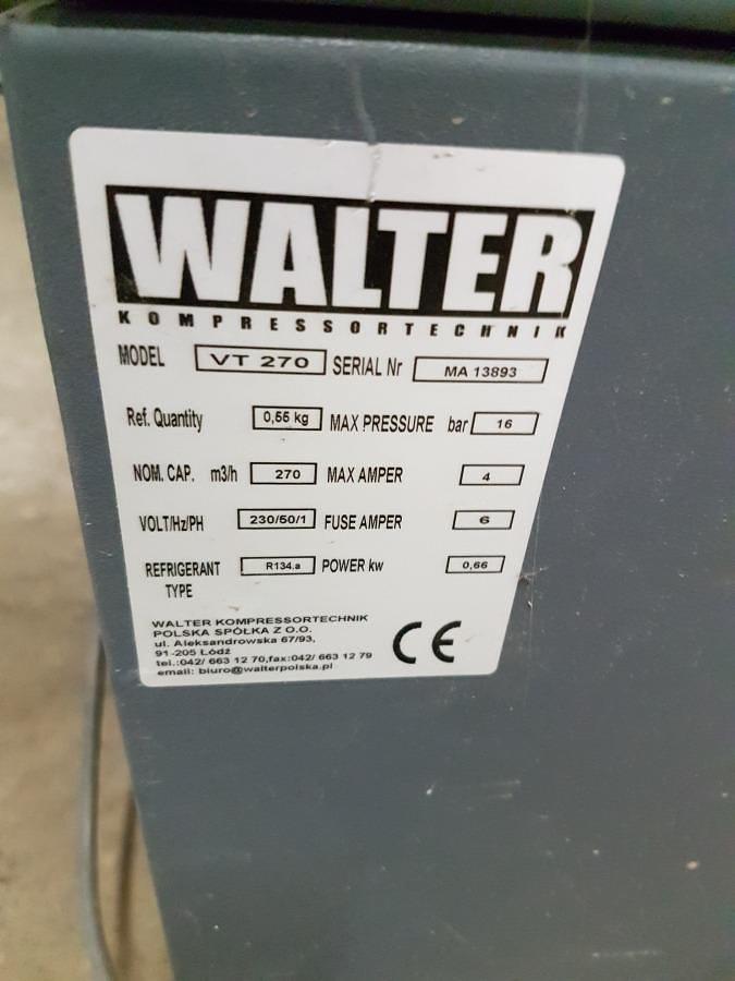 Used SCREW COMPRESSOR WALTER SK 18.5/8 YEAR 2013 WITH DEHUMIDIFIER