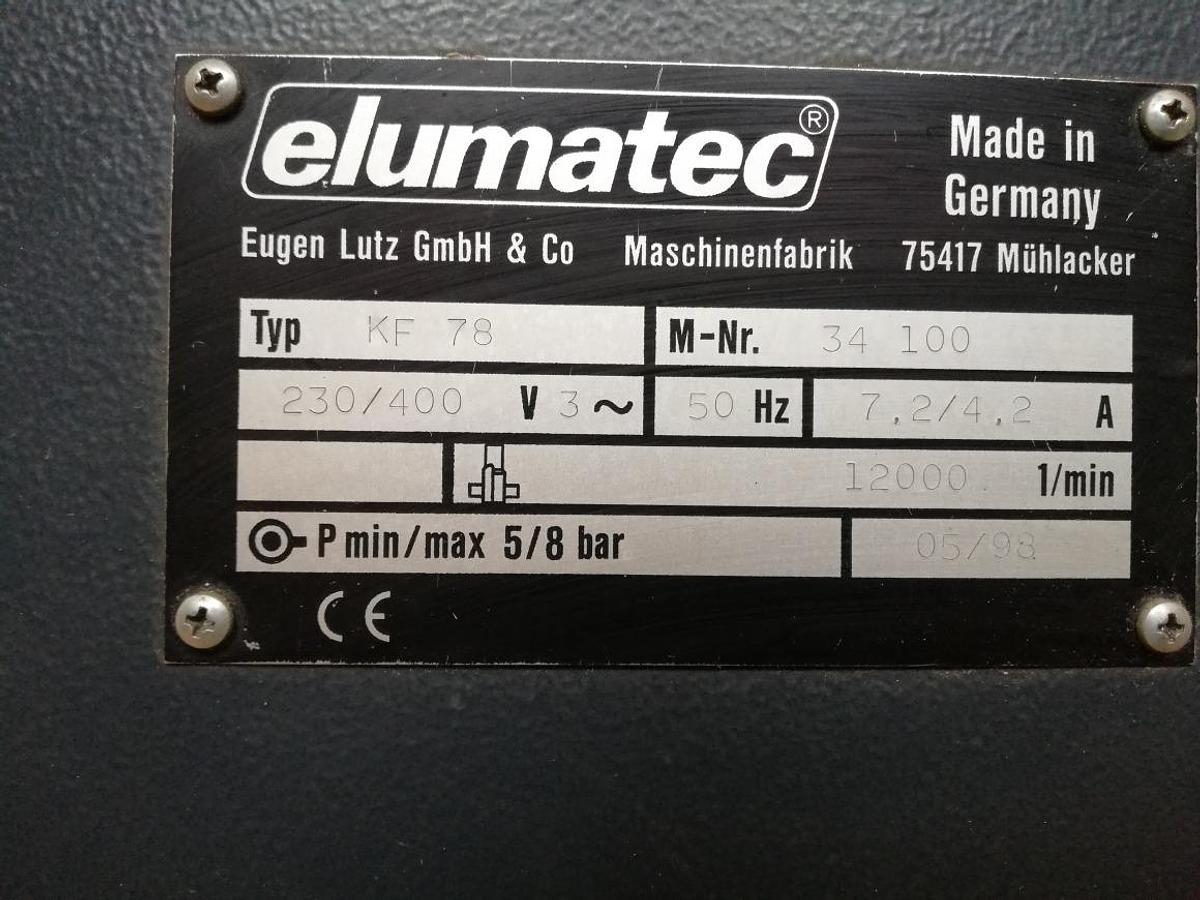 Used MILLING MACHINE ELUMATEC KF 78 YEAR 1998