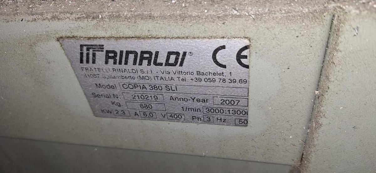 Used MILLING AND COPYING MACHINE RINALDI COPIA 380 SLI YEAR 2007