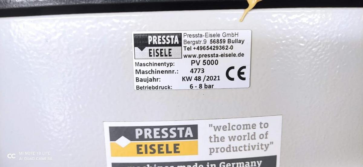 Used CORNER CRIMPING MACHINE PRESSTA EISELE PV 5000 YEAR 2021