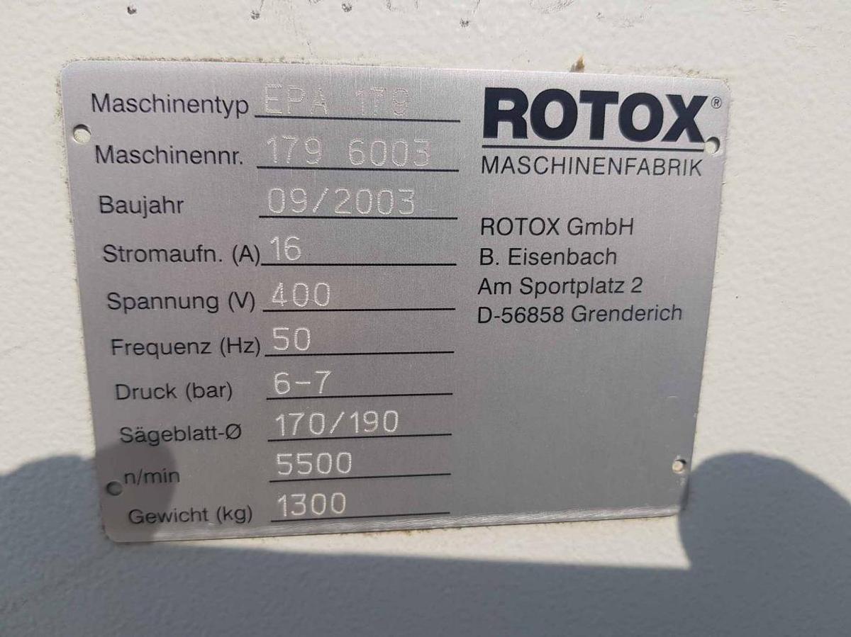 Used CNC CORNER CLEANING MACHINE ROTOX EPA 179 YEAR 2003.