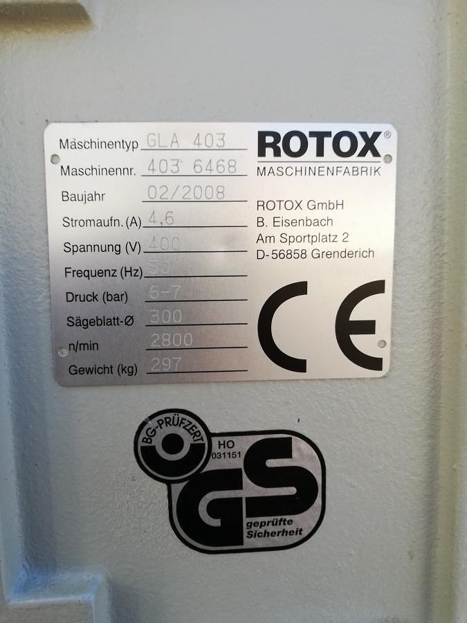 Used GLAZING BAR SAW ROTOX GLA 403 YEAR 2008