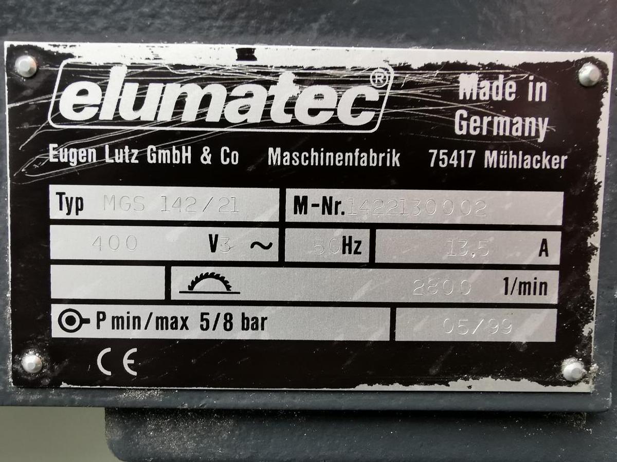 Used ELUMATEC SINGLE HEAD AUTOMATIC SAWING MACHINE MGS 142/21