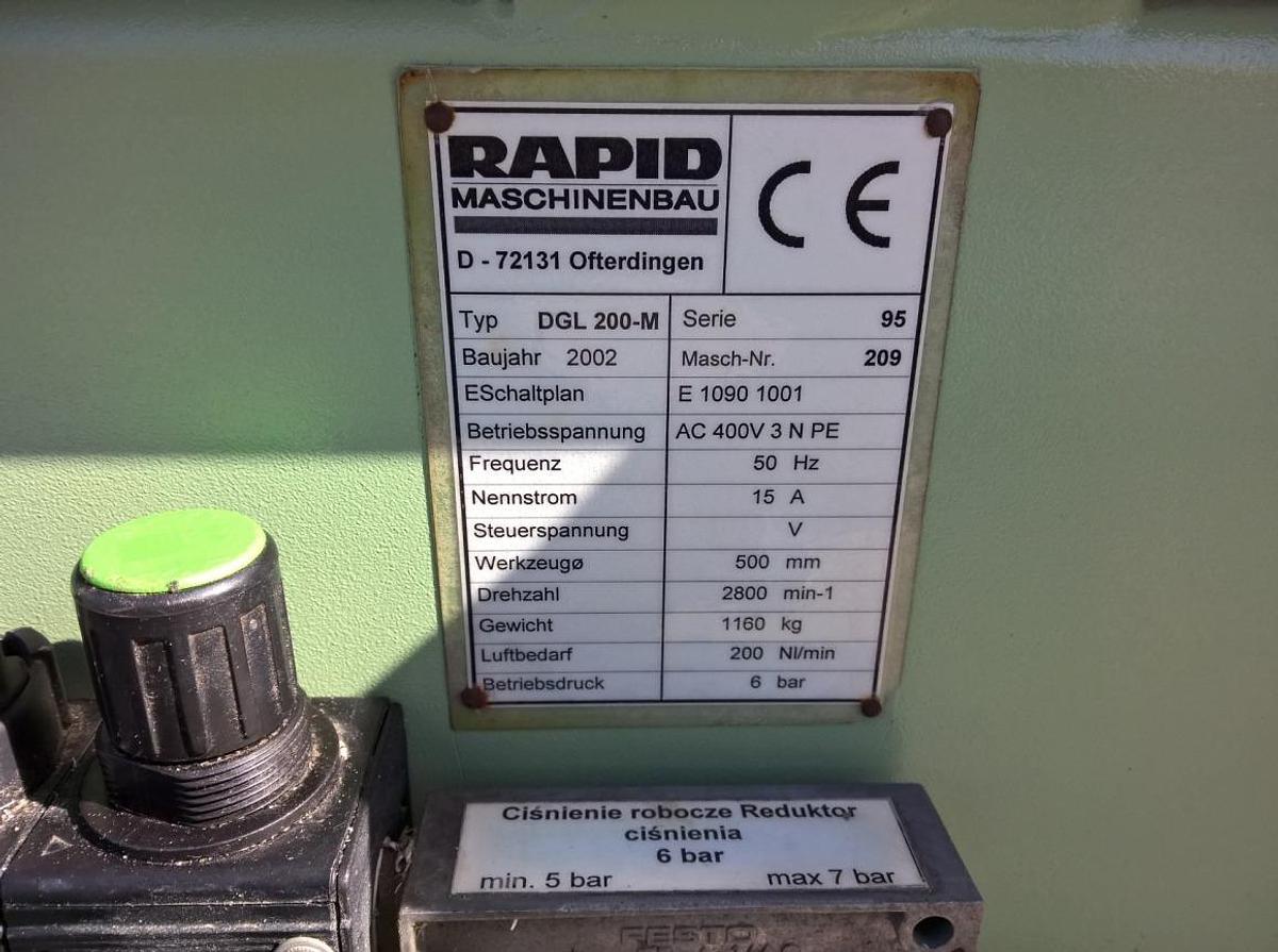 Used RAPID DGL 200 M DOUBLE-HEAD SAW YEAR 2002