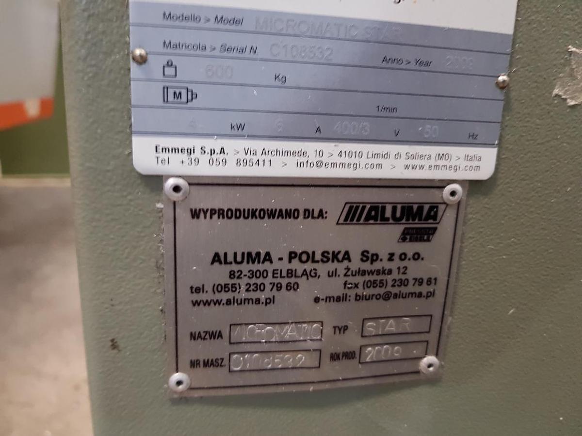 Używane CENTRUM OBRÓBCZE DO ALUMINIUM EMMEGI MICROMATIC STAR ROK 2009 / 2010
