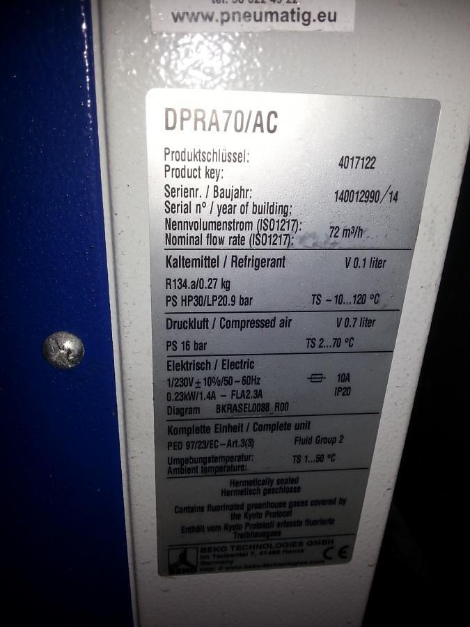 Used BEKO DRYPOINT RA 2014 REFRIGERATED DEHUMIDIFIER
