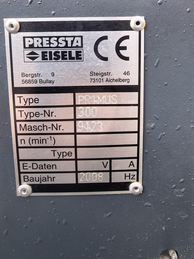 Used MILLING MACHINE PRESSTA PRIMUS 300 YEAR 2008