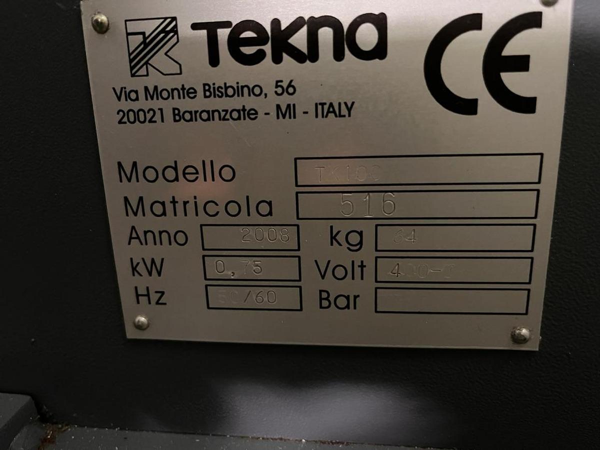 Used TEKNA TK 100 SINGLE HEAD ALUMINIUM SLAT SAW YEAR 2008