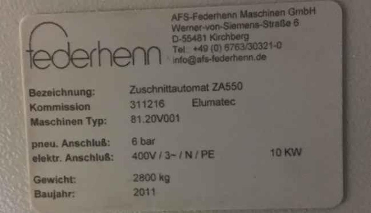 Używane CENTRUM TNĄCE FEDERHENN ZA550 ROK 2011