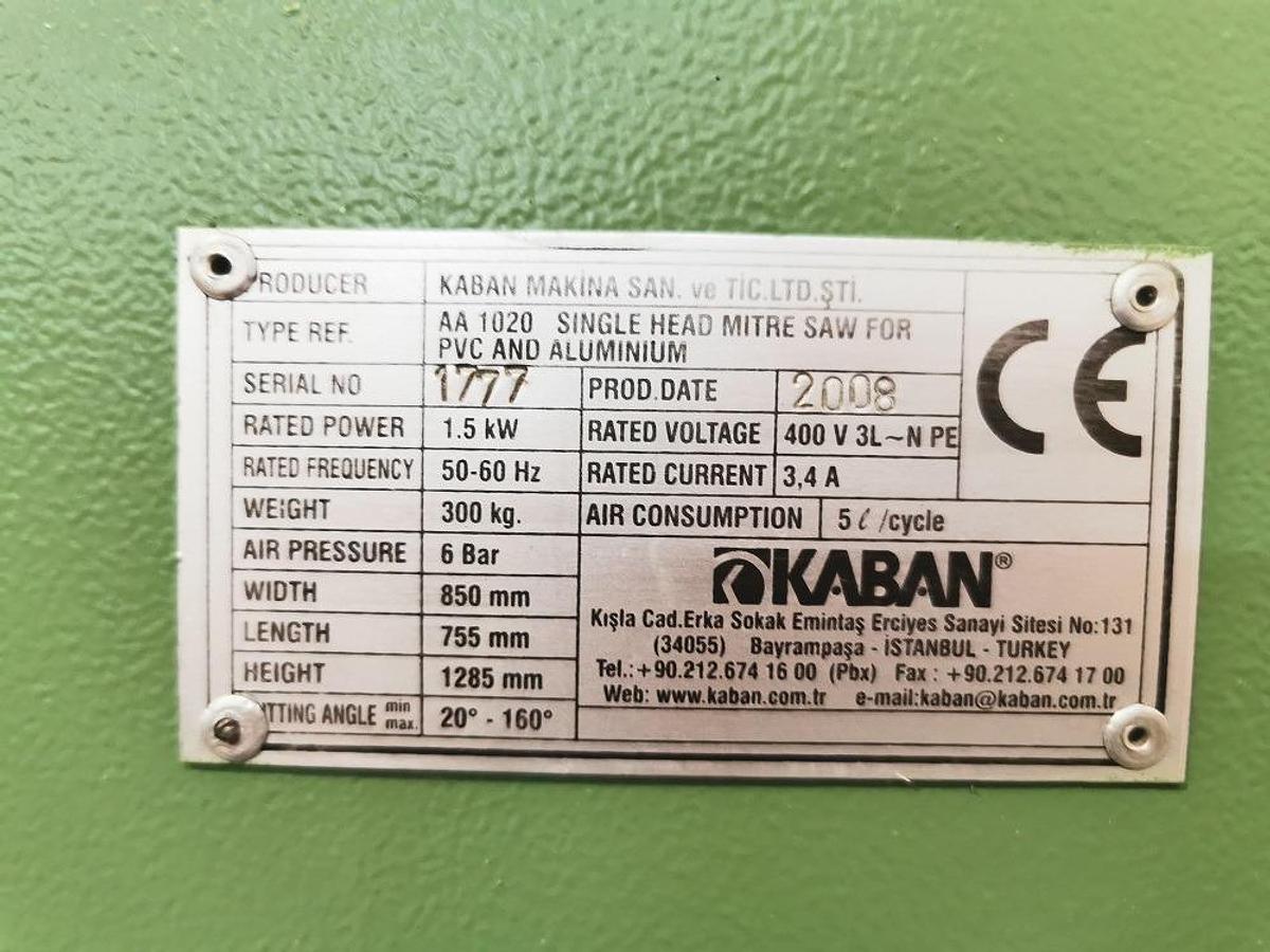 Używane PIŁA JEDNOGŁOWICOWA AUTOMATYCZNA KABAN AA 1020 ROK 2008
