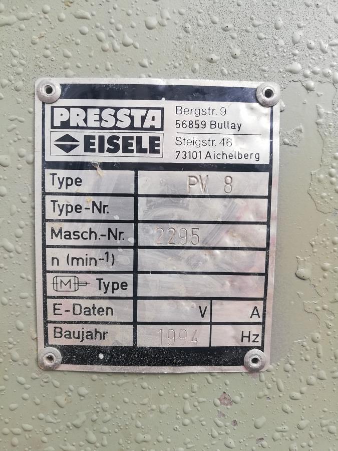 Used CRIMPING MACHINE PRESSTA EISELE PV 8