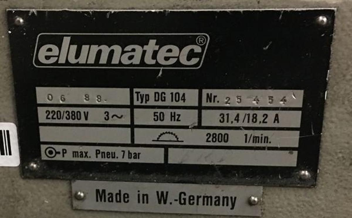 Used DOUBLE HEAD SAW / AUTOMATIC / ELUMATEC DG 104 / 02