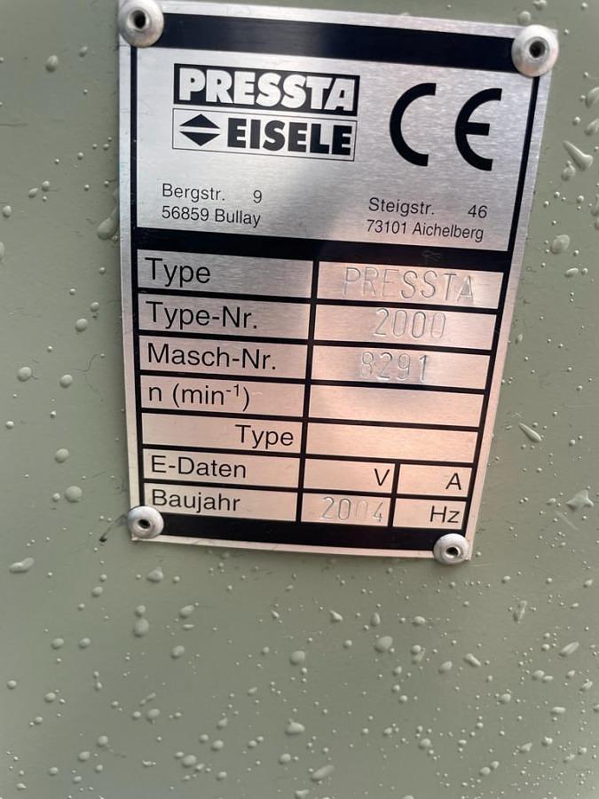 Used CORNER CRIMPING MACHINE PRESSTA EISELE 2000 YEAR 2004