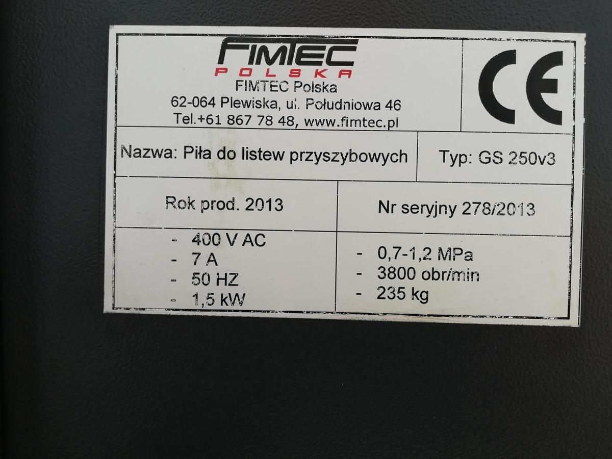 Used GLAZING BAR SAW FIMTEC GS 250 / V3 YEAR 2013