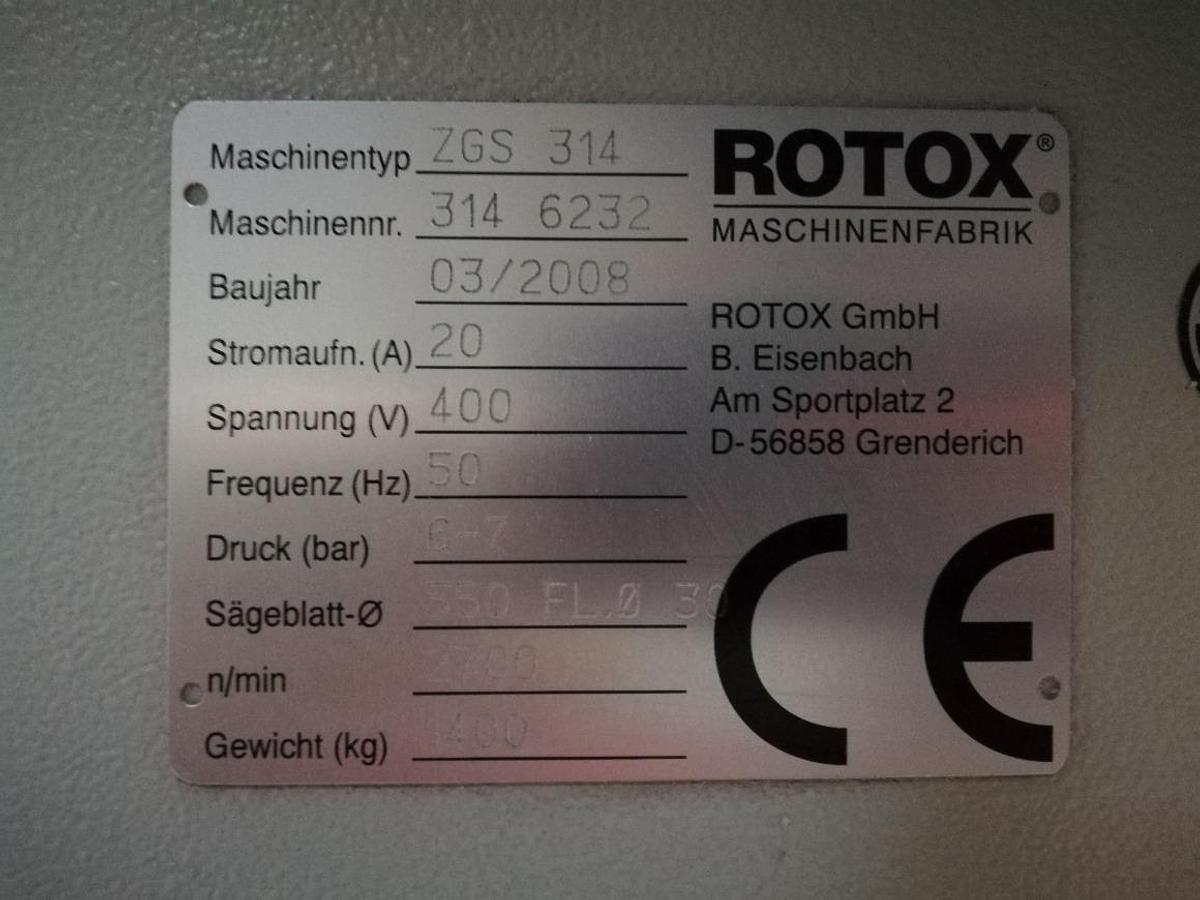 Used AUTOMATIC DOUBLE HEAD SAW ROTOX ZGS 314 YEAR 2008