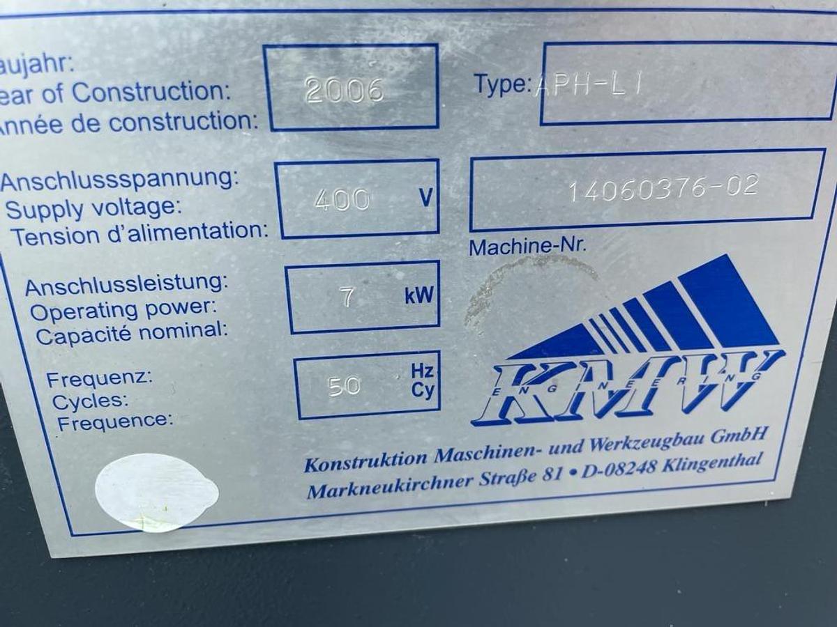 Używane OCZYSZCZARKA CNC KMW APH- LI ROK 2006