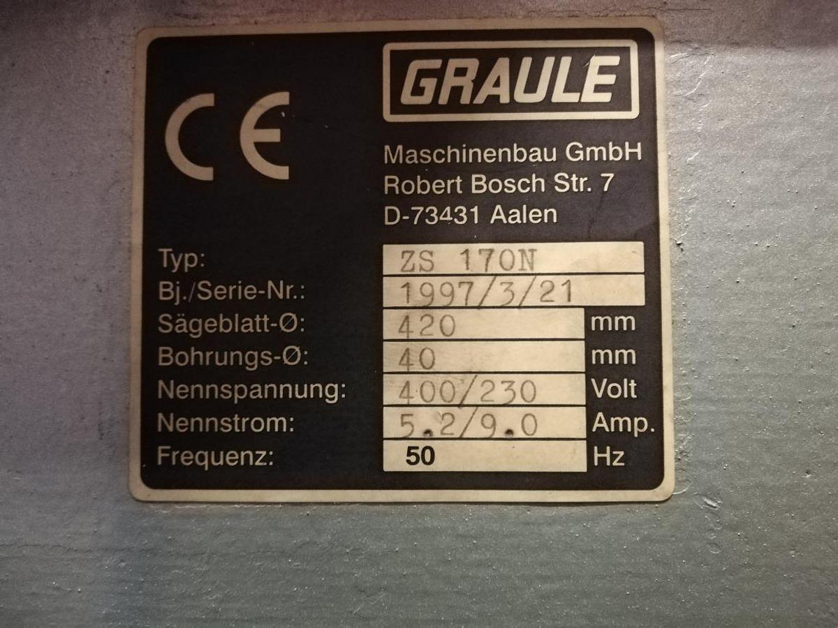 Used SINGLE HEAD GRAULE SAW ZS 170 N YEAR 1997