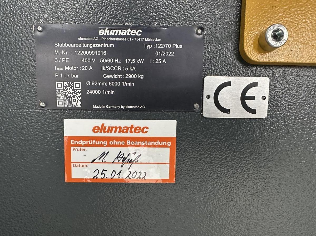 Used MACHINING CENTRE ELUMATEC SBZ 122/70 PLUS YEAR 2022