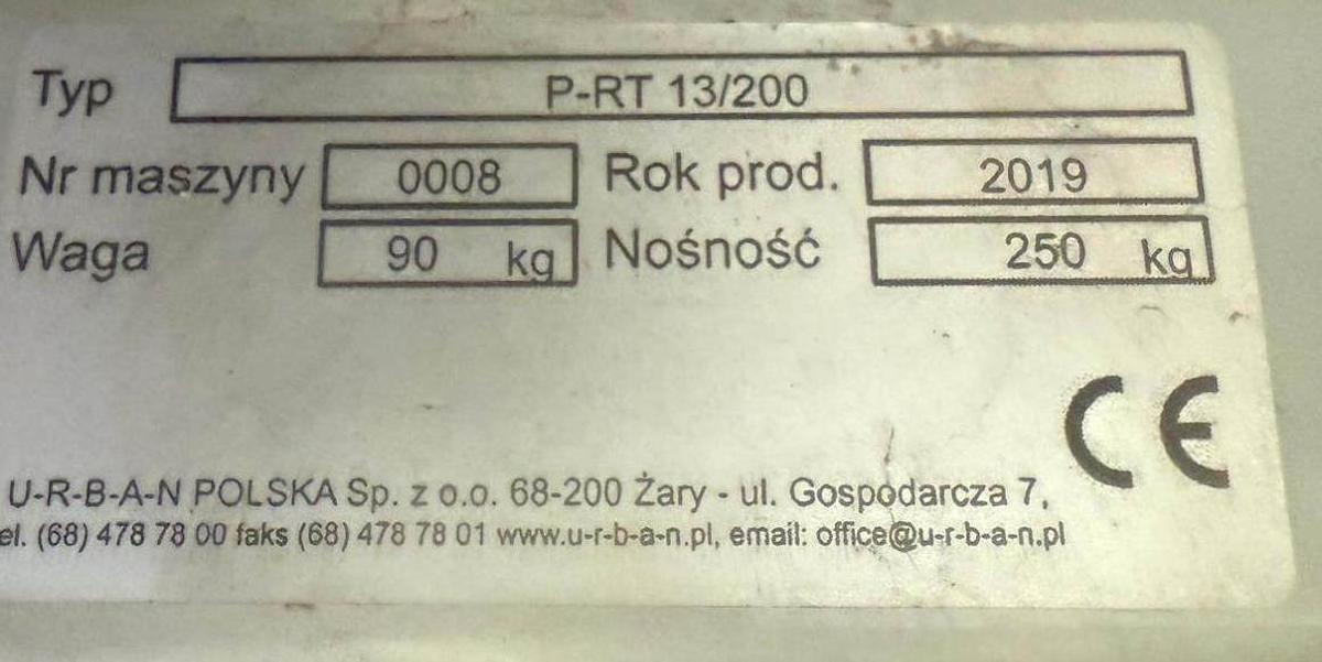 Używane URBAN P-RT 13/200 - STÓŁ ROLKOWO - TRANSPORTOWY ROK 2019 2 SZT.