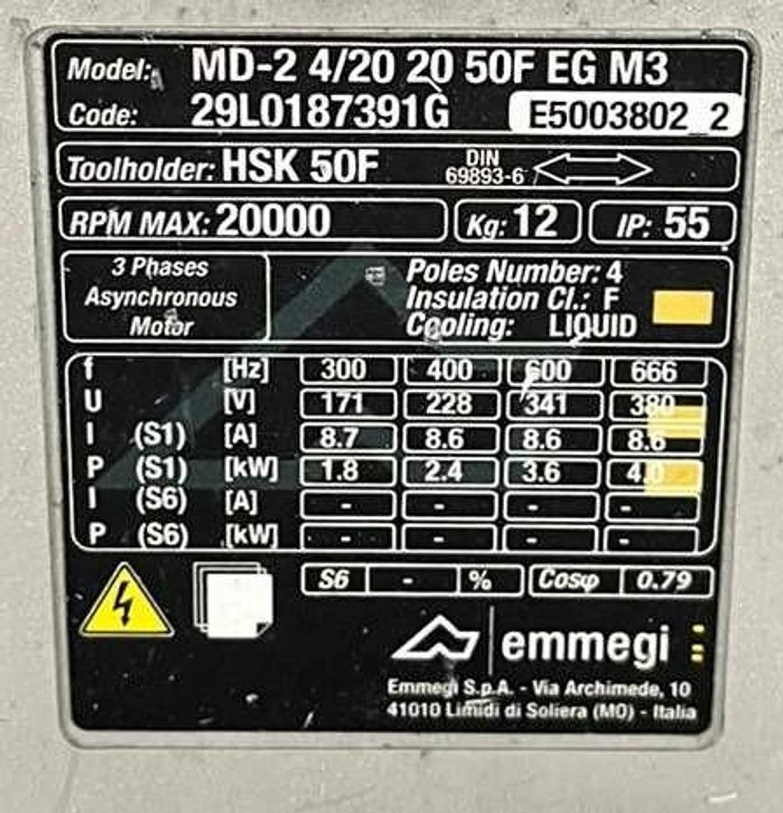 Used MACHINING CENTRE EMMEGI PHANTOMATIC M3 YEAR 2020